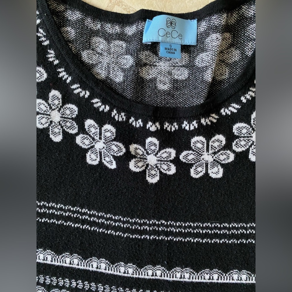 Cece Nordstrom Fair Isle A-Line Jacquard Knit Dress size S - Picture 5 of 13